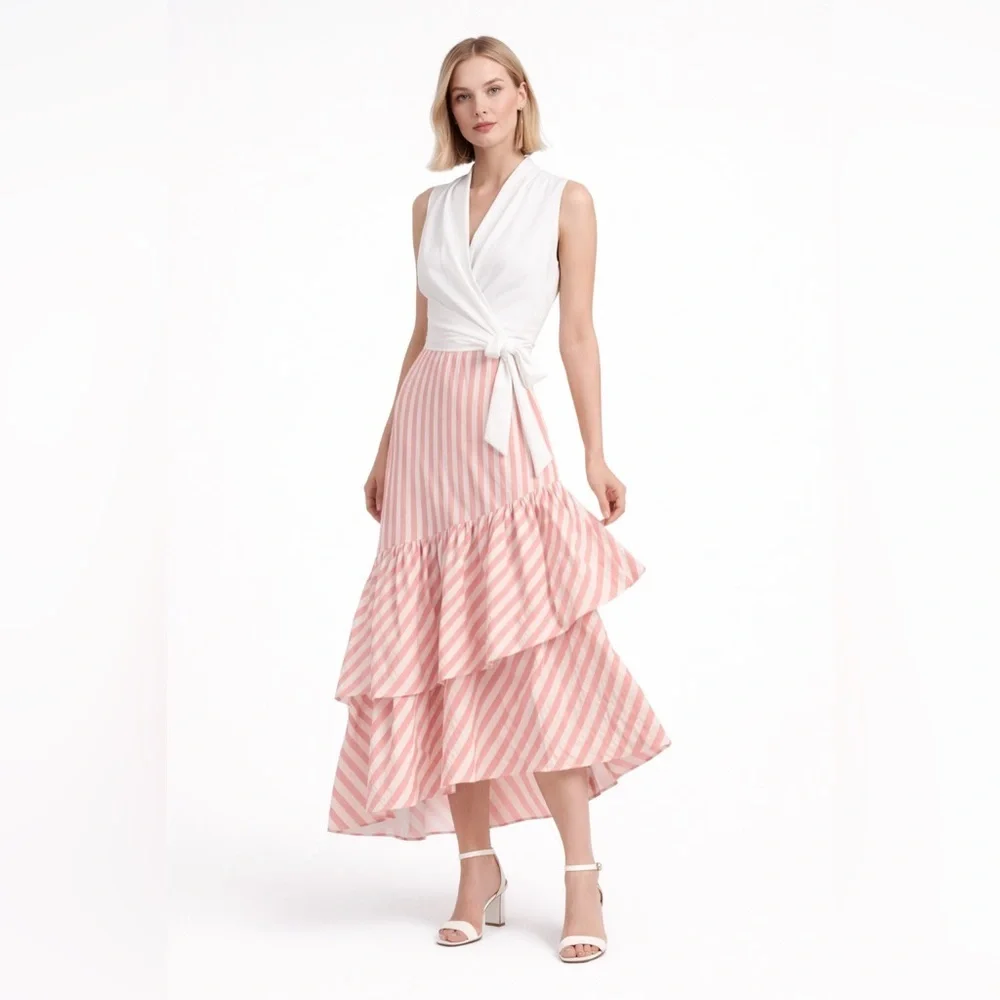Cara Cara Terra Pink/Ivory Seersucker Skirt – Sz 8 (NWT)